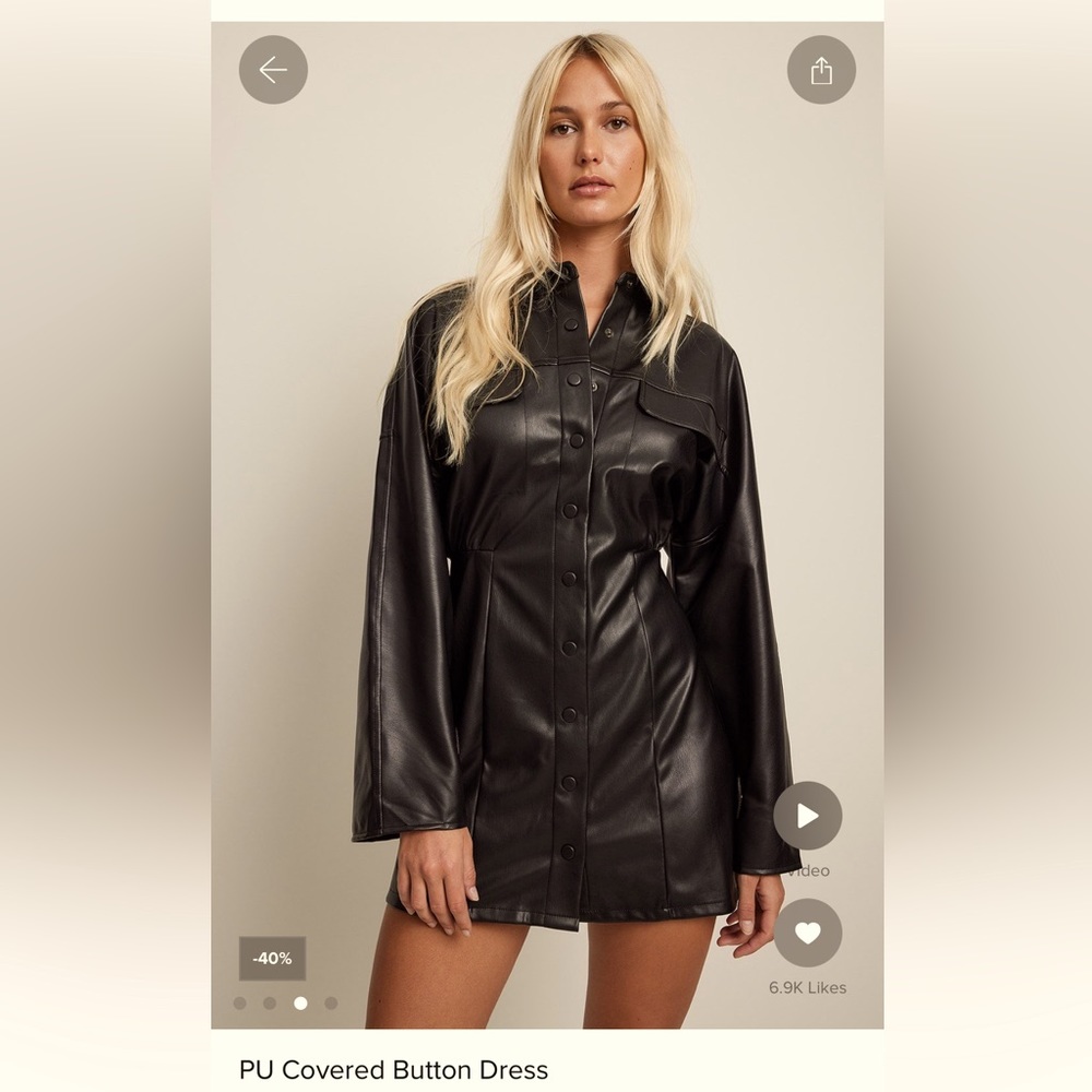 NA-KD leather dress